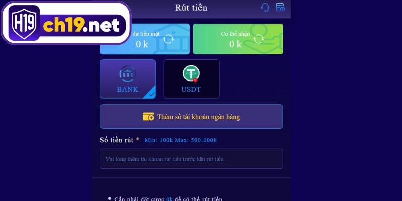 2 Phương thức rút tiền H19 đơn giản cho bạn