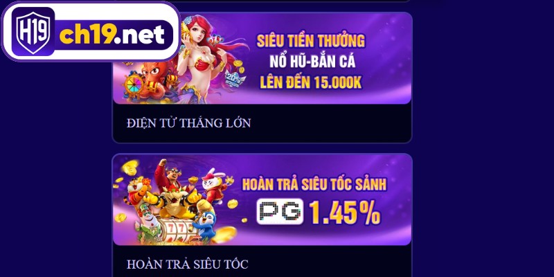 Danh mục các sự kiện ưu đãi H19 cực lớn